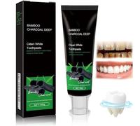 Kicklo Bamboo Charcoal Teeth Whitening Toothpaste, Organic Bamboo Charcoal Toothpaste Natural Teeth Whitening, Non-Irritating Formula, Tooth Whiten and Breath Freshening for Sensitive Tooth (1Pc)