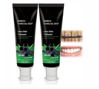 Kicklo Bamboo Charcoal Teeth Whitening Toothpaste,Tooth Whiten and Breath Freshening,Organic Bamboo Charcoal Toothpaste Natural Teeth whitening,for Daily Oral Care (2 PCS)