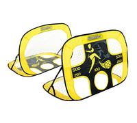 Kickmaster Pop-Up Goals and Target Shots - Versatile 2-in-1 Soccer Goal Set - Easy Setup and Foldable Design - Includes Carry Bag - Suitable for Outdoor Play - Age 5+