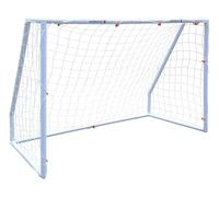 Kickmaster Garden Football Goal | 6ft or 8ft Wide 42mm Thick Premium PVC Soccer Goalposts & Net | White Outdoor Practice Target (6ft)