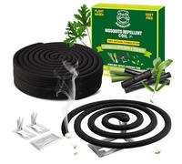 KICKOUTOR® Mosquito Repellent Coils, Each DEET Free Citronella Incense Burns for 5-7 Hours, Keep Flying Bugs Away from Outdoor Patio Camping Backyard Room (20 Coils & 4 Stands)