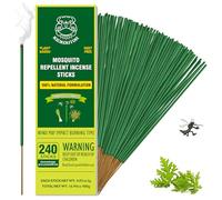 KICKOUTOR® Mosquito Repellent Outdoor Patio, 240 Count Natural Citronella Mosquito Incense Sticks, 1-Hour Burn DEET-Free Flying Insect Bug Control for Backyard Camping | Gnat No-See-um