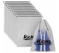 Kicks&Co Shoe Bags for Travel, 10 Pack Waterproof Drawstring Storage Bags for Packing | 19.2" x 15.7" X-Large Portable Shoe Organizer, Travel Essentials for Men and Women