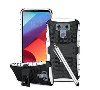 Kickstand Case Compatible with Sony Xperia XZ Premium Shockproof Case Shock Protection | Double Protection Shell Cover Case | Hard Silicone Strong Robust Case -WHITE