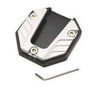 Kickstand Extender Foot Side Stand Grip Extension Pad, Silver | Aluminum Alloy Anti-skid Enlarged Base Plate Scootor Motorcycle Accessories Parking Kickstand