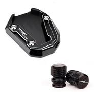 Kickstand Extender Motorcycle Foot Side Stand Plate For Benelli TRK702X TRK 702X 2022-2025 Extension Kickstand Pad Enlarge Support,Valve Caps Motorbike Side Stand Plate Pad(Black 1)