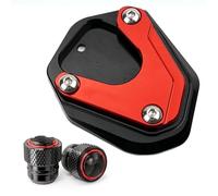 Kickstand Extender Motorcycle Side Stand Foot Pad For For CB125R For CB 125 For CB125 R Kickstand Extender Support Plate Extension,Valve Caps Motorbike Side Stand Plate Pad(Red 1)