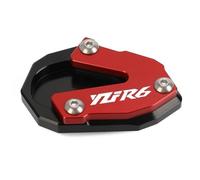 Kickstand Foot Side Stand Extension Pad Support Plate Enlarge Stand For YAMAHA YZF-R6 2017-2022(Rosso)