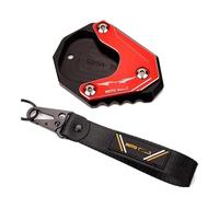 Kickstand Pad Motorcycle Accessories CNC Kickstand Side Stand Extension Pad Plateand Keychain For MOTO V85TT V85 TT V 85 2020-2022
