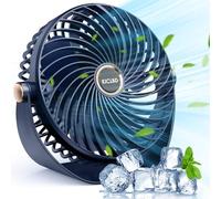 KICLBD Mini Desk Fan, USB Table Fan with 5 Speeds Strong Airflow,Cooling Portable & Ultra-Quiet, Desktop 360°Rotatable Head and Charging for Home Office Bedroom Library Summer Gift