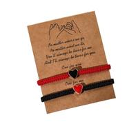 Kicomvi 2Pcs Love Heart Matching Bracelets Handmade Thread String Protection Long Distance Couple Bracelets Friendships Relationship Jewelry, adjustable, Nylon, no gemstone