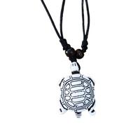 Kicomvi Artificial Bone Carving Sea Turtles Pendant Necklaces Handmade Hawaiian Tortoise Surfer Necklace for Women Men, Metal, no gems