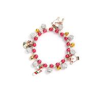 Kicomvi Christmas Bracelet Clay Bead Bracelets Stackable Xmas Jingle Bells Pearl Bracelets Festive Bracelets, elastic, clay, no gemstone
