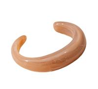 Kicomvi Chunky Acrylic Bracelet for Women Croissant Reisn Irregular Geometry Wrist Bangle Wristband Jewelry, diameter:7.5cm, Resin, no gemstone