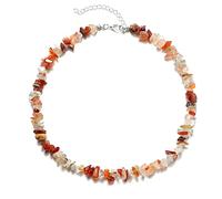 Kicomvi Crystal Stone Necklaces for Women Girls Natural Seed Beads Gemstone Chakra Necklaces Colorful Crystal Healing Chip Choker Jewelry for Women Girls,Crystal,crystal