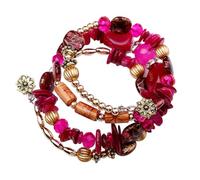 Kicomvi Multilayer Irregular Agate Beads Bracelets Bohemia Crystal Natural Stone Turquoise Wrap Bracelets for Women Jewelry, elastic, Stone, no gemstone