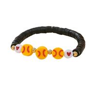 Kicomvi Sports Bracelets Handmade Stackable Clay Beaded Bracelets Football Basketball Soccer Charm Stretch Bracelets for Women Men Player Jewelry, elastic, clay, no gemstone
