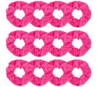 KICOSY 12 Pack Scrunchies - Neon & Hot Pink Hair Bands & Ties for Women & Girls, Party Accessories & Birthday Favors