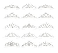 KICOSY 15 Pack Tiaras for Women Girls, Rhinestone Princess Crown Tiara Bulk, Adjustable Sparkly Glitter Silver Tiara Headband, Lightweight Senior Goddess Crown for Wedding, Prom, Party, Halloween