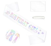 KICOSY Birthday Sash for Women Birthday Girl Sash Happy Birthday Sash for Official Teenager, Sweet 16, 18th birthday, Finally 21, 40th 50th or Any Other Bday Party Decorations Party Favors Gifts Ideas