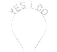 KICOSY YES I DO Headband He Asked She Said Yes Decorations Bride Tiara Bridal Hair Accessories Bachelorette Gifts for Bride Engagement Party Decorations