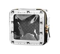 KICPOAY Clear Makeup Bag Black Bow Dot White Travel Toiletry Bag with Zipper Small MakeUp Organizer Travel Essentials Cosmetic Bags for Women