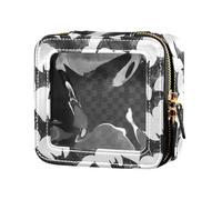 KICPOAY Clear Makeup Bag Black Brush Doodle Bats Travel Toiletry Bag with Zipper Small MakeUp Organizer Travel Essentials Cosmetic Bags for Women