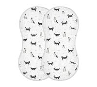 KICPOAY M01S22008 Muslin Baby Burp Cloths Cute Dogs Siberian Husky Muslin Washcloths Comfortable Soft Absorbent Newborn Boys Girls Pack of 2 22" x 11"