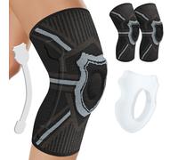 KICQOM Knee Support Brace 2 Pack,Knee Brace Compression Sleeve for Men and Women,for Arthritis,Ligament Injury,Meniscus Tear,Joint Pain,MCL,ACL,Tendonitis,Sports,Running,Squats(XL)