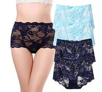 KICYENAN Womens Full Briefs Lace Knickers Multipack Underwear Pack of 4 206739 SkyBlue Navy XL UK 18