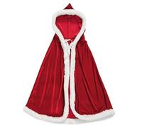 Kid Adult Christmas Hooded Cape Women Children Santa Claus Cloak Girl Boy Fancy Dress, Red, 150cm/59
