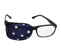 Kid/Adult Visual Acuity Recovery Silk Eye Cover, Training Amblyopia Strabismus Corrected Lazy Eye Patches for Glasses - White Stars on Blue