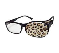 Kid/Adult Visual Acuity Recovery Silk Eye Cover, Training Amblyopia Strabismus Corrected Lazy Eye Patches for Glasses - Leopard
