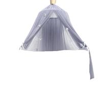 Kid Bedding Mosquito Net Romantic Round Bed Cover Hung Dome Canopy for Kids Bedroom(Grey)