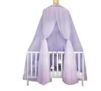 Kid Bedding Mosquito Net Romantic Round Bed Cover Hung Dome Canopy for Kids Bedroom(Purple)