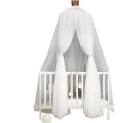 Kid Bedding Mosquito Net Romantic Round Bed Cover Hung Dome Canopy for Kids Bedroom(White)