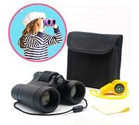 Kid Binoculars Best Gifts for 3-12 Years Boys Girls High-Resolution Optics Shockproof Mini Compact Binocuolar Toys Folding Small Telescope for Bird Watching Camping Outdoor Play