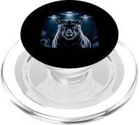 Kid Black Panther Selfie with Alien UFOs Black Panther Party PopSockets PopGrip for MagSafe