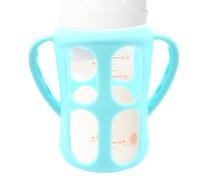 Kid Bottle Holder, Soft Silicone Grip, Double Handled Design, Feeding Flask Accessory, Any for Glass and Bottles, Comfortable, Easy Hold for Kids 4.13 Inches