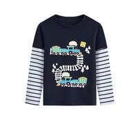 Kid Boy Striped Long Sleeve Top Train Pattern Letter T-Shirt Kid Casual Cotton Tee Shirt Clothes 4 Years