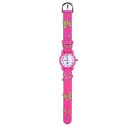 Kid Cartoon Watch, Cute Exquisite Pattern, Accurate Time Keeping for Children, Design, PVC Band, Easy Length Adjustment (Rose red)