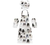 Kid Chef Apron Hat Multi-use Cute Ragdoll Cats White Kids Cooking Apron with Pockets for Toddlers 3-12 Years Old