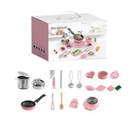 Kid Cooking Sets Real Mini Kitchen,22Pcs Toy Kitchen Accessories Food-Grade Stainless Steel Kids Cooking Set,Children's Real Cooking Mini Kitchen Toys for Beginner Cooking Educational Toys Gift