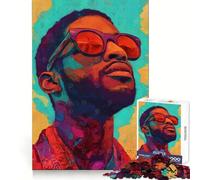 Kid Cudi Portrait Jigsaw Puzzles 1000 Piece for Adults Calm Daily Snug Joint Joyful Challenge (38x26cm)