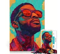 Kid Cudi Portrait Jigsaw Puzzles 1000 Piece for Adults Calm Daily Snug Joint Joyful Challenge (38x26cm)