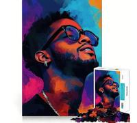 Kid Cudi Portrait Jigsaw Puzzles 1000 Pieces for Adults Stress Relief Play Creative Craft Hard Challenge Great Gift (38x26cm)
