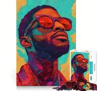 Kid Cudi Portrait Puzzles for Adults 1000 Puzzles Brain Teaser Sharp Detail Family Pastime Art Piece (38x52cm)