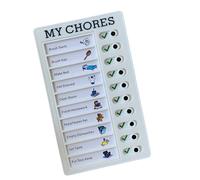 Kid Daily Chore Chart with 30 Replaceable Cards 2 Marker Educational Visual Schedule Board 20x12cm for Plan Management Kids Chore Chart Recyclable