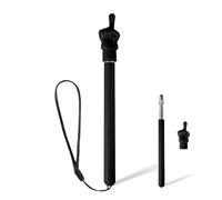 Kid Friendly Stylus Pens for Touch Screens, with Tethers 3 in 1 Crayon Stylus Telescopic Teachers Pointer Conductor Stick Touch Screen Capacitive Stylus for iPad iPhone Tablet Kindle (Black)