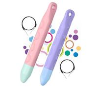 Kid-Friendly Tablet Stylus with Tether, Purple and Pink Kids Pen for iPad, AMZ Fire Kids and Kids Pro, All AMZ Fire Tablets, Samsung/Lenovo/Sufface Tablets, All Touch Screen Devices (Purple + Pink)